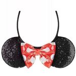 Disney Red, Black, white polka dots sequin  Mickey Classic Minnie Mouse ears NWOT Photo 0
