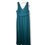 Lulus NWT Thoughts of Hue Emerald Green Surplice V-Neck Sleeveless Maxi Dress Photo 2