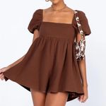 Princess Polly  Lorna Romper Brown Photo 1