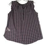 Ann Taylor Factory Womens LP Sleeveless Ruffle Sleeve Split Neck Shell Tank Top Black Size undefined Photo 0