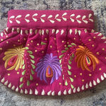 Moyna Embroidered Gathered Clutch Pink Boho On The Go Bag Festival Colorful Carn Photo 0