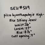 Pilcro & Letterpress Anthropologie High Rise Skinny Fit Stretch, Women's Size 26 Photo 6