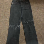 ZARA Black  High-Waisted Wide-Leg Jeans Photo 0