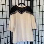 Anthropologie  Fuzzy Sweater Dress with Black Lace Detail Women’s Small Medium Photo 4