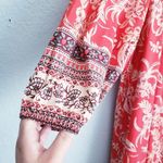 BeachLunchLounge  Red Floral Bohemian Tassle Long Sleeve Dress Photo 3