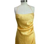 Significant Other One Other Draped Halter Yellow Midi Dress NWT Size 8 Photo 6