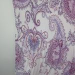 Rene Margo 2X Short Capped Sleeved Peasant Plus in Purple White Paisley Photo 2