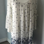 Siren Lily  White and Blue Long Sleeve Dress Photo 0