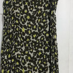 Long green lime green printed scarf with tassels 28” x 80” long Photo 0