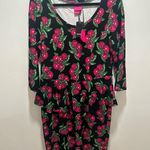 Torrid  xBetsey Johnson black cherry print stretch ponte peplum dress Size 12 New Photo 12