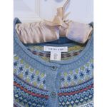 Tabitha Webb  FairIsle Wool Cardigan Grandpa Sweater Large Nordic Heritage Cozy Photo 4