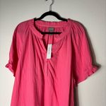 Chico's NWT Chico’s Women’s Short Sleeve Gauze Ruffle Sugar Pink Dress size 3 (14-16) Photo 1