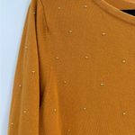 Chico's  yellow bateau neck rayon pullover studded sweater long sleeve size xl Photo 3