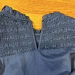 Old Navy  Blue Ruffle Smocked High Neck Cut out Cotton Midi Dress Womens Medium Photo 8