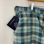 J.Crew  Cotton Blue Madras Plaid Flat Front Preppy Club Long Shorts mens 38 Photo 2