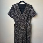 Ivanka Trump  Women's Cheetah-Print Belted Wide-Leg V-Neck Jumpsuit Party Chic Photo 1