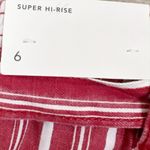 American Eagle NWT  Red & White Striped Paper Bag Waist Shorts Size 6 Photo 4