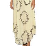 Ganni NWT Georgette Floral Pleated Yellow Chiffon Midi Skirt 42 US 10/12 Photo 10