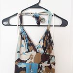 Notice Womens Y2K Floral Silk Halter Maxi Dress Size Small Fairy Boho Earthy VTG Photo 2