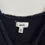 Aerie  Smocked Wide Leg Jumpsuit Size Small Black Photo 2