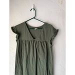 ASOS  Olive Green‎ Oversized Small Top Flutter Ruffle Sleeve V Neck Babydoll Photo 1