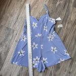 Aeropostale V Neck Sleeveless Floral Tie Back Stretch Romper Large NWT #102 Blue Photo 6