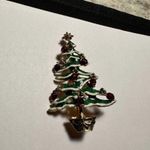 Signed Avon NR Holiday Brooch Pin Enamel Christmas Tree Red Bead NWOT Gold Photo 5