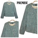 Premise Ladies Blazer Pastel Blue Elegant Femine Button Closure Blazer Size 14 Photo 1