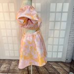 ASOS NWT Pink Orange Bubble Smock Puff Sleeve Scuba Open Back Mini Dress Size 8 Photo 3