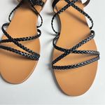 J.Crew  Women's Black Low Heel Braided Ankle Wrap Sandals Sz 7 Photo 6