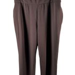 Dennis Basso Luxe Crepe Slim Straight Pull On Pants Chocolate Small Petite Photo 6