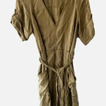 Anthropologie  Pilcro And The LetterPress Army Green Shirt Dress Size Medium Photo 0