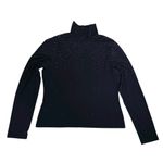 St. John  Women’s Embellished Mockneck Turtleneck Shirt Top Black Size L Black Photo 7