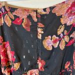Lulus  Dramatically Dreamy Black Floral Chiffon Tiered Lurex Mini‎ Dress Medium Photo 7