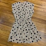Staccato  Women's Tan‎ Leopard Print V Neck Button Front Mini Dress Size Large Photo 2