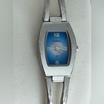 Fossil  Ladies Watch Blue and Silver Dial Stainless Bracelet and Hands Photo 2