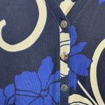 Chico's  Travelers Button Front Cardigan Sweater Blue Floral Print Womens 0 4/6 Photo 3