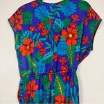 Dress Forum  Blue Red Tropical Print Jumpsuit Womens S Beachy Vacation Casual Photo 7