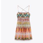 ZARA NWOT   WOMAN STRAPY EMBROIDERED SHORT DRESS. 6895/240 Photo 7