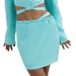 For Love & Lemons Aqua Mini Skirt Size XL Photo 1