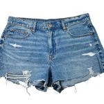 American Eagle  90s Boyfriend Distressed High Rise Denim Shorts 8 Cutoff Y2K Photo 0