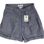 TOGETHER! Pleated Front High Rise Cuffed Short Blue Size undefined Photo 0