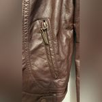 JouJou Juniors Jacket
Vegan Faux Leather Knit Hood Motorcycle Jacket
Size L Brown Size L Photo 3