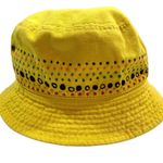 Hand Painted Rainbow Dots Yellow Bucket Hat Photo 3