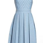 Gal Meets Glam  Samantha Striped Blue and White Dress Size 12 Photo 0