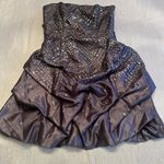 Jessica McClintock Vintage 80s  Gunne Sax Prom Dress Strapless Metallic Gray sz3 Photo 11