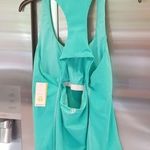 Trina Turk ππ Sports Athletic Racerback Tank Top with Built in Bra Aqua XL NWT Photo 2