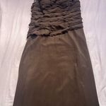 Cachet Chocolate Silk Beaded Ruffle Dress Brown Size 12 Photo 0