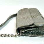 Liz Claiborne Metallic Croc Embossed Faux Leather Mini Bag with Chain Strap Photo 4