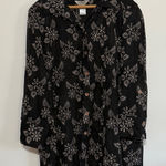 Multiples  Women's blouse black and white embroidered 3/4 tab sleeves Photo 0